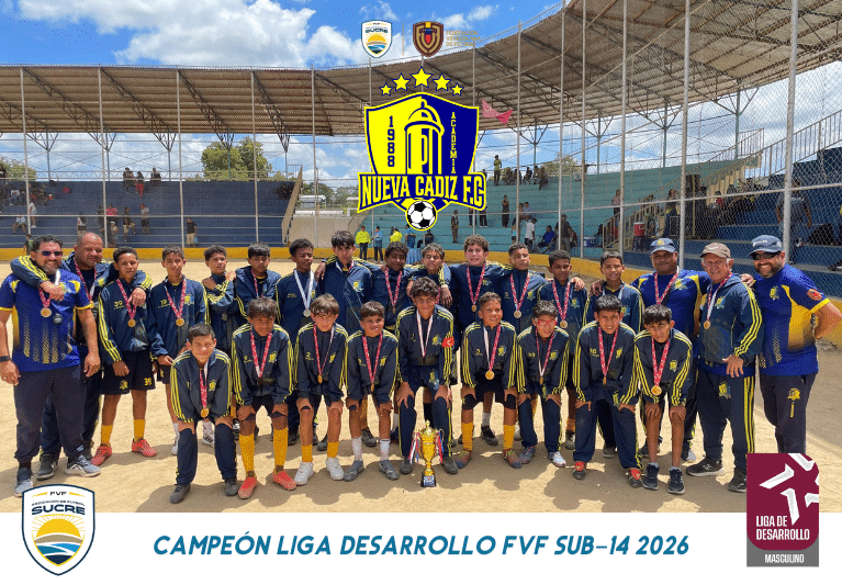 Liga de Desarrollo Sub-14 Sucre Nueva Cádiz campeón rumbo al Evolución